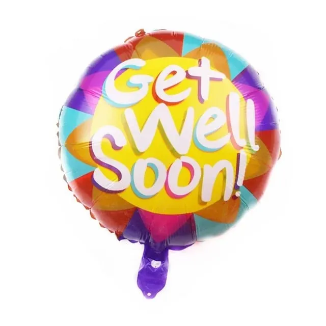Colorful Round Foil Helium Balloon – Get Well Soon - شراء السعادة